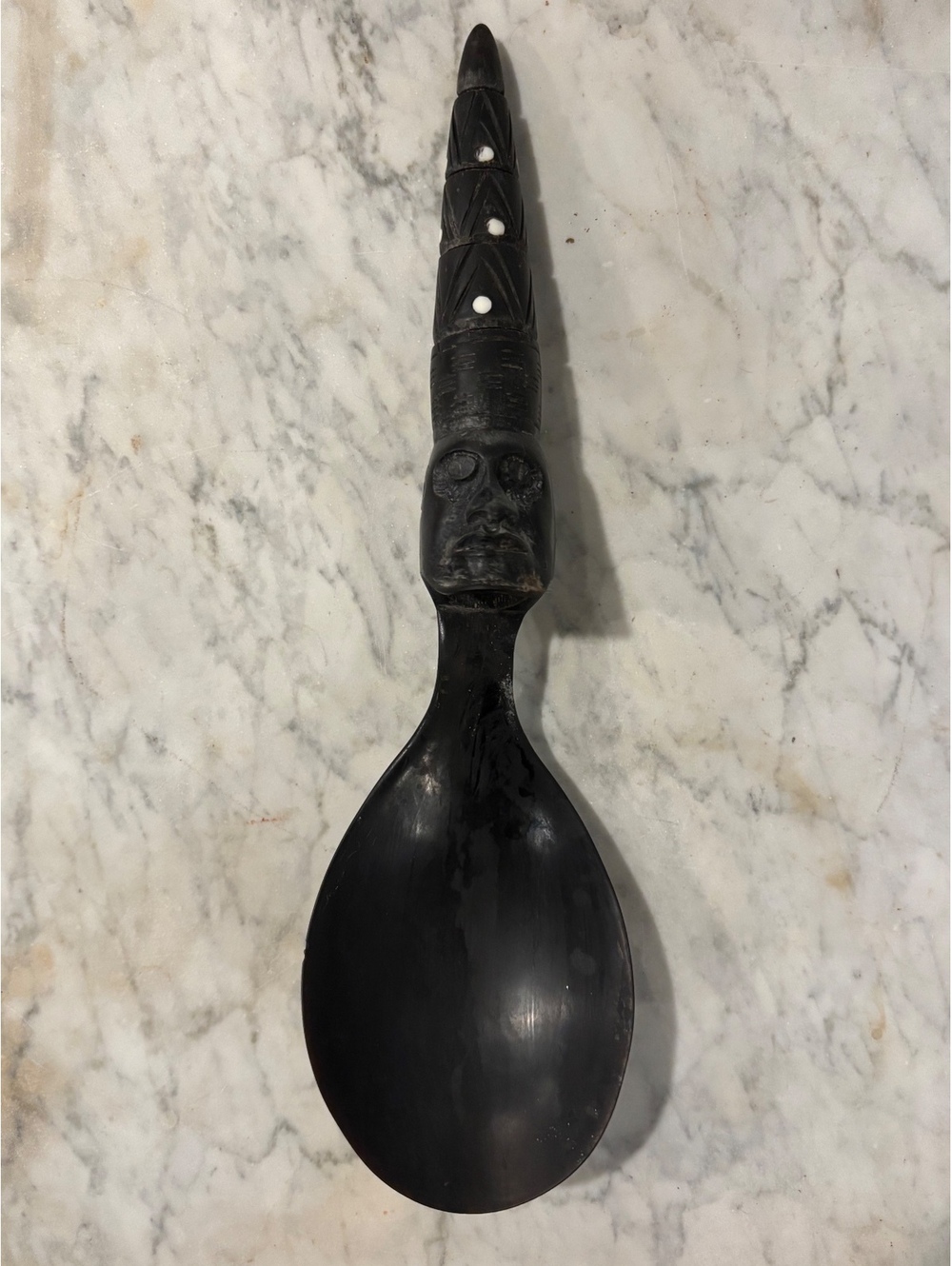 Antique Carved Horn Tribal Spoon Ritual Ceremonial Folk Art Indonesia Timor